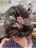和装着付けヘアメイクゆるふわアップ髪飾りヘアセット