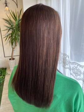 ベルメール ヘアー(Belle mer hair) ダメージレスカラー 艶髪ロング ラテベージュ 髪質改善