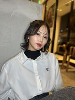 ブローチェアヴェダ ミディアムヘア［郡山美容室/ブラウンベージュ/グレージュ］