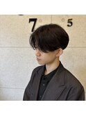 センターパート×ニュアンスパーマ