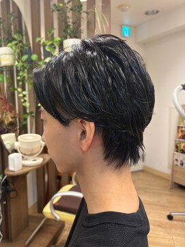 カットサロン ウシジマ(CUT SALON USHIJIMA) 【韓国マッシュセンターパートニュアンスパーマ黒髪ウルフ】