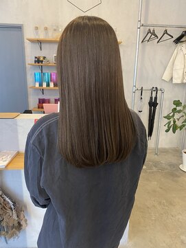 シェル 津山の手店(shel) 20代30代◎透明感グレージュミディアムカット韓国風