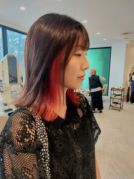 カムバイネオリーブ 溝の口店(Cam by neolive) ☆きりっぱなしボブ・インナーカラー・オレンジベージュ☆