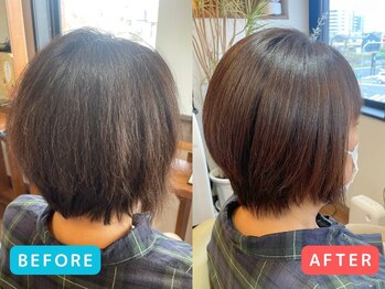 ヘアールシア(hair Lucia)の写真/40代、50代の大人女性に人気!自然な仕上がりの縮毛矯正をぜひ体感してください!