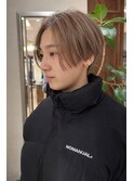 ハンサムショート/前髪なし/ハイライト/ショートヘア/銀座有楽町