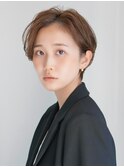 前下がりショート・ボブ/絶壁解消/前髪あり/40代/30代/内巻き