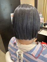 ディックス 五井グランド店(dix) ブルーグレージュ×切りっぱなしボブ