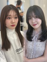 ミニヨン バイ ハピネス 高の原店(mignon by Happiness) ワンカール/韓国ヘア/レイヤーカット/オリーブブラウン/顔まわり