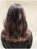 【ナチュラルグラデーション】パープルグレー×セミロング