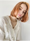 カット+ブリーチ+オレンジベージュ外国人風