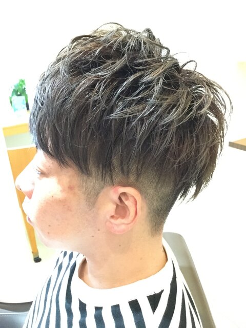 MEN’S HAIR/スリークショート /ツーブロック/オリーブカラー