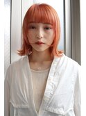 くびれボブ/外ハネボブ/オレンジブラウン