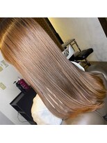 エヌプラス(N+)&nbsp;くびれヘアアプリコットオレンジ夏ハイライトカラー