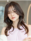 韓国くびれレイヤー似合わせカットイメチェンシースルーバング