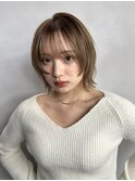 レイヤーボブ_顔まわりレイヤー_アッシュベージュ_