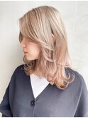 ミディアムロング韓国ヘア顔周りレイヤー_ba328561