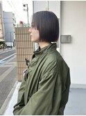 切りっぱなしボブ/姫カット/顔まわりカット/ブラウンベージュ
