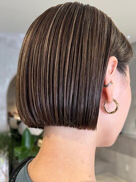 ハウ 心斎橋(how) ◎大人可愛いハイライト×くびれボブ◎透明感グレージュ秋カラー