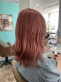 ヘアーディア みどり店(Hair...DiA)&nbsp;ワンブリーチした後ピンクベージュを◎最後はコテ巻き仕上げ！
