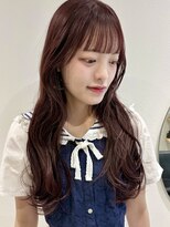 ラミエバイメルト 下北沢(lamie by melt)&nbsp;ロングレイヤーダブルカラーラベンダーピンクベージュ顔周り小顔