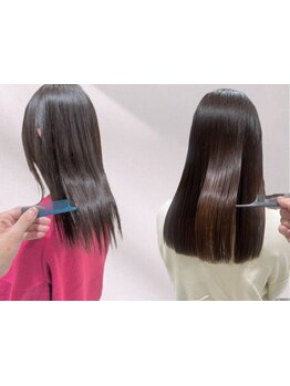 【尼崎/立花駅から徒歩2分】傷みを最小限に抑えた酸性ビカクストレート！癖を抑えたナチュラルな仕上がりに