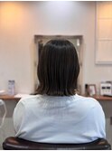 ボブ×白髪ぼかしハイライト暗髪