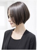 本八幡×前下がりショートボブ×艶グレージュ