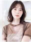 シースルー前髪ミディアムレイヤーくびれヘアc7越谷20代30代40代