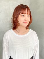 テトヘアー(teto hair)&nbsp;オレンジカラー　オレンジブラウン　レイヤー　暖色系カラー