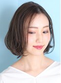 黒髪小顔美髪シアーカラーカールショートセミディ姫カット