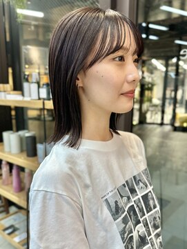 ミィ 表参道(mee.) 前髪/アンブレラカラー/こなれミディ/イメチェン/ぱっつんボブ