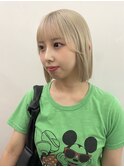 ミルクティーアッシュベージュレイヤーボブショートウルフボブ