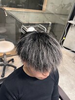 イーラ(era) メンズパーマホワイトメッシュパイルツイスト縦落ち