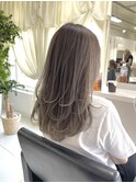 バレイヤージュ×レイヤー×ミルクティーベージュ