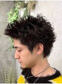 men's/スペインカール/スパイキーショート/ブルーブラック
