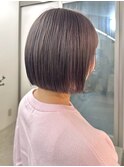 20代30代40代 ダークアッシュグレージュ/似合わせカットミニボブ