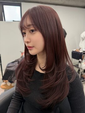 リンドトウキョウ(LINDO TOKYO) 大阪/心斎橋/ワインレッド/透明感/レイヤーカット