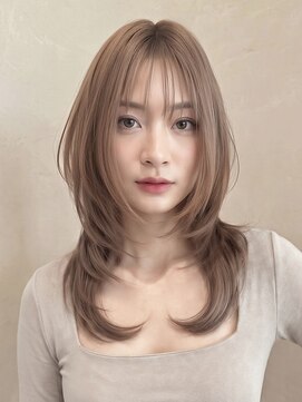カバーヘア アカデミー 北浦和西口店(COVER HAIR ACADEMY) ミルクティーブロンド/ヨシンモリ顔周りレイヤー小顔ヘアp北浦和