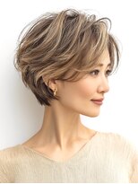 ハーツ(Heart's)&nbsp;大人ショートレイヤー白髪ぼかし脱白髪染め40代50代60代原宿