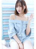 【DISHEL】注目カラーハイ透明感バレイヤージュ☆前下がりボブ
