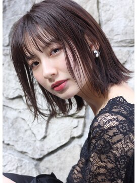 エムスラッシュ みなとみらい馬車道店(M SLASH) M.SLASH馬車道/オリーブアッシュ/艶カラー/透け感/外ハネ/ロブz