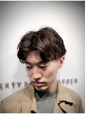 【やわらか無造作】ツーブロックセンターパートスタイル