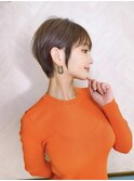 ショート×ハイライト白髪ぼかし×シルキーベージュ[心斎橋]