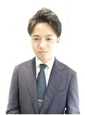 爽やかビジネスマンツーブロックショート七三アップバング