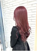 ピンクカラー×ゆるふわ巻き