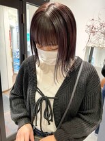 ラミエバイメルト 下北沢(lamie by melt)&nbsp;毛利/ラベンダーグレージュ ミディアム外はね 切りっぱなしボブ