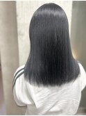 ネイビーグレージュ/ダブルカラー/ケアブリーチ/透明感カラー