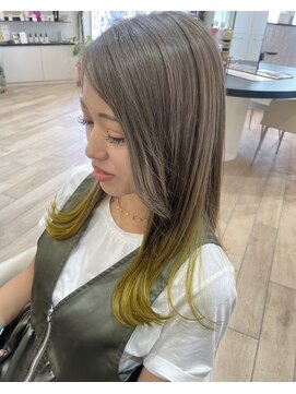 アーチバイケンジ(arch by kenje) グレージュ×毛先イエロー★