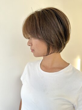 リノア 鵠沼海岸(LINOA) デザインカラー/レイヤーカット/ウェットヘア/オリーブベージュ