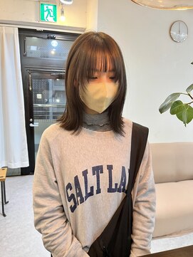 ボン マール ヘアー(Bon Male hair) 【顔まわりレイヤーカット×オリーブベージュ】